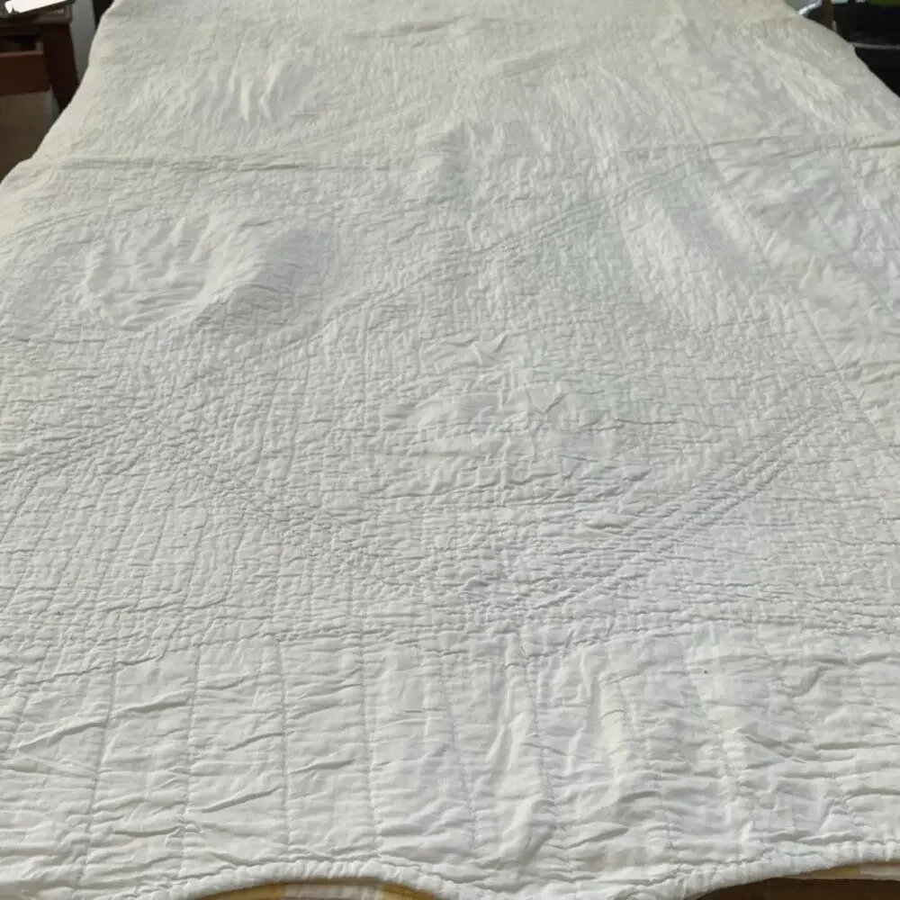 Vintage Cotton Size Quilt Gingham Pitchers & Floral Patchwork 100x90
